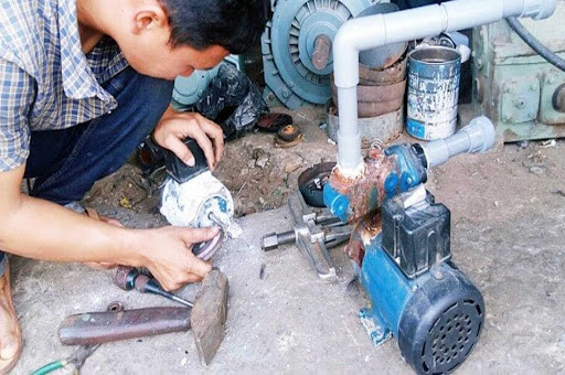 máy bơm không lên nước do hỏng bơm